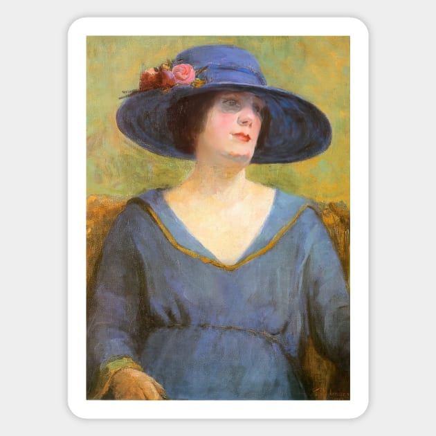 blue hat 1922 - Tarsila do Amaral Sticker by Kollagio